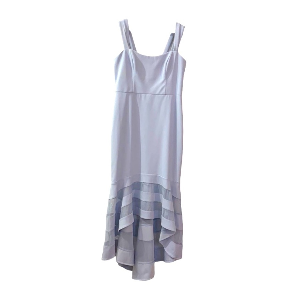 Xscape NEW Asymmetrical Dress Sky Blue 14 Romantic Feminine Wedding Celebration